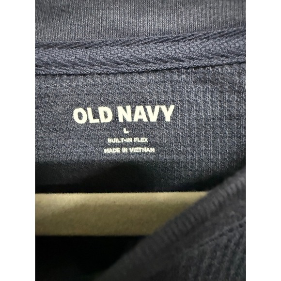 Old Navy Men's Navy Thermal NWOT Size Large Henley Tee Long Sleeve - Picture 5 of 5